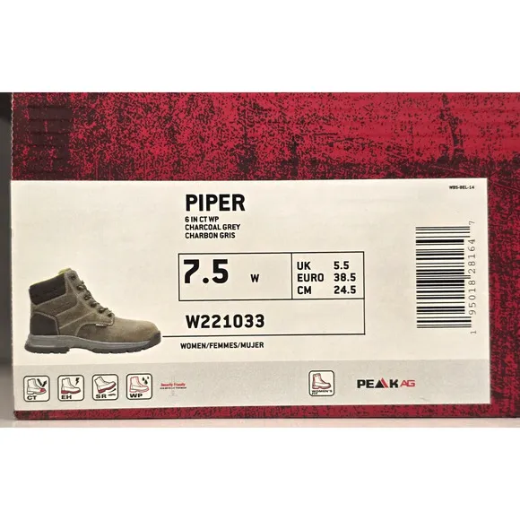Wolverine PIPER Women's Size 7.5W Waterproof Composite Toe 6&quot; Work Boots W221033