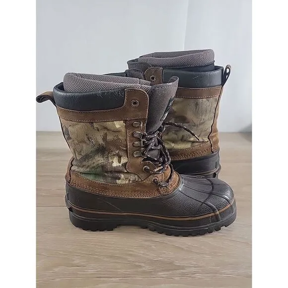 Wolverine Thinsulate Camo Brown Suede Hunting Duck Boots Outdoor Country Size 13
