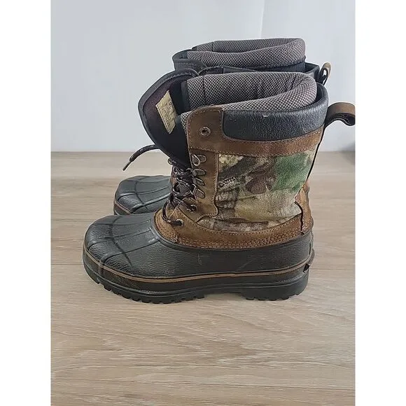 Wolverine Thinsulate Camo Brown Suede Hunting Duck Boots Outdoor Country Size 13