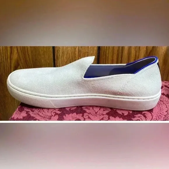 Woman ROTHY’S White Original Slip On Sneaker Shoe Sz 7.5
