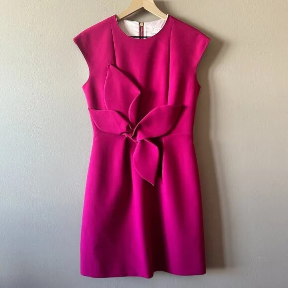 Women's 2 (6) Ted Baker London Magenta Polly Structured Bow Mini Dress Bold Fun