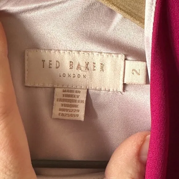 Women's 2 (6) Ted Baker London Magenta Polly Structured Bow Mini Dress Bold Fun