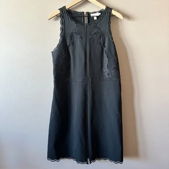 Women's 3 (8) Ted Baker Codi Lace Scallop Hem Black Dress Fun Romantic