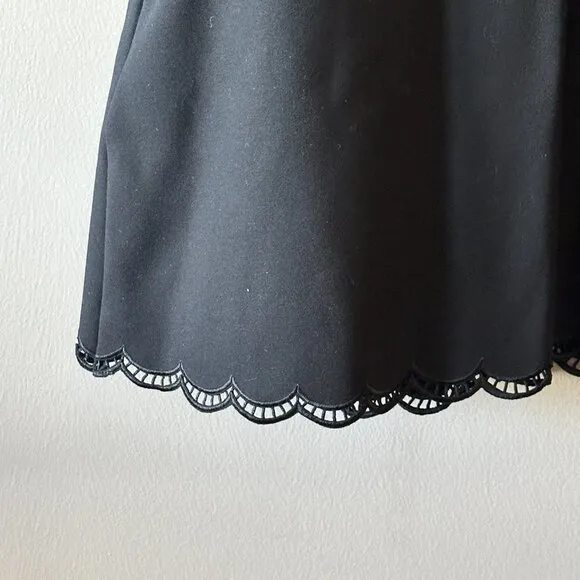 Women's 3 (8) Ted Baker Codi Lace Scallop Hem Black Dress Fun Romantic