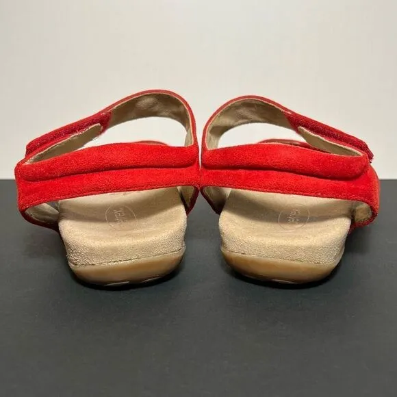 Womens AETREX Maria Red Adjustable Sandals / Size 9-9.5