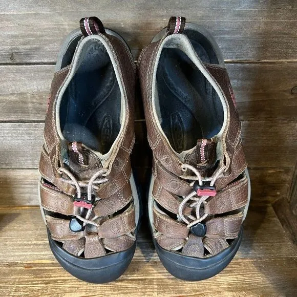 Womens Keen Newport H2 Brown Leather Outdoor Hiking Shoes Sandals Size 10 M‎ GUC
