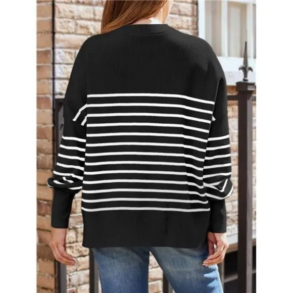 Women's Oversized Batwing Sweaters 2025 Fall Outfits Trendy Crewneck