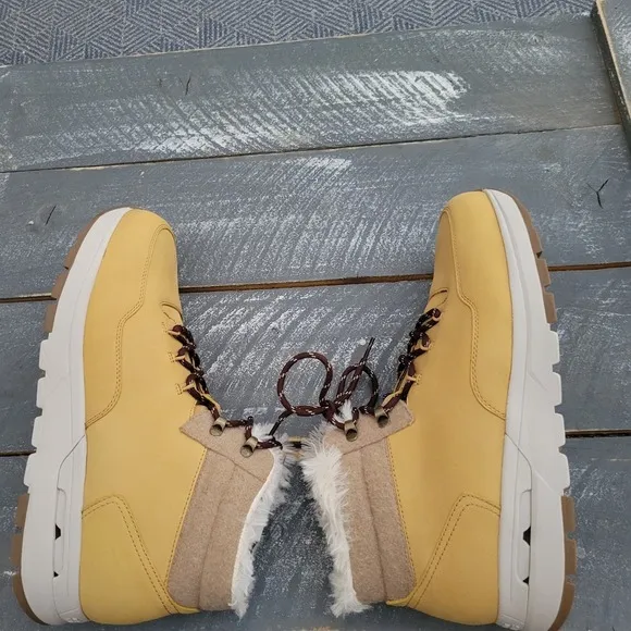 Women's Rockport Pulse Tech Safety Toe Work Boots Size 11.5 WIDE Natural Leather