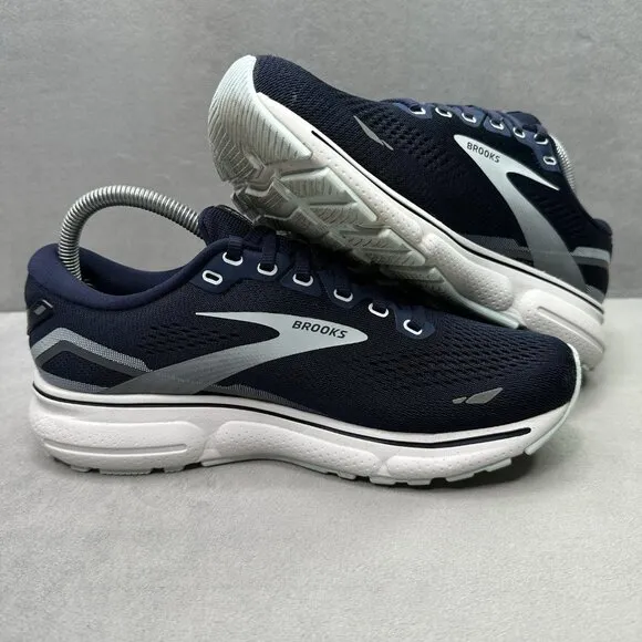 Womens Size 8 (D) WIDE Brooks Ghost 15 Shoes Navy Blue Athletic Running Sneakers