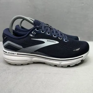 Womens Size 8 (D) WIDE Brooks Ghost 15 Shoes Navy Blue Athletic Running Sneakers