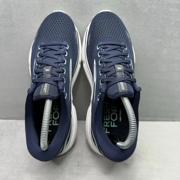 Womens Size 8 (D) WIDE Brooks Ghost 15 Shoes Navy Blue Athletic Running Sneakers
