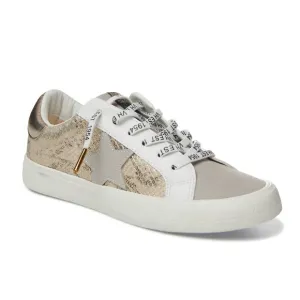 Women's Stylish White and Gold Sneakers