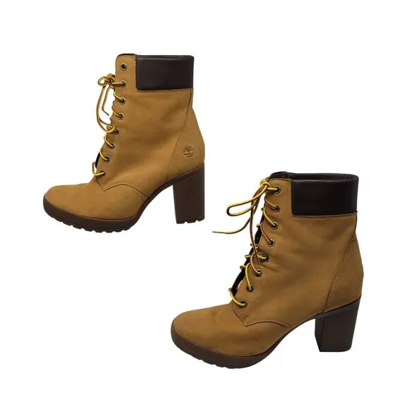 Womens Timberland Allington Mid Lace-Up Combat Heeled Work Boots 9 Streetwear