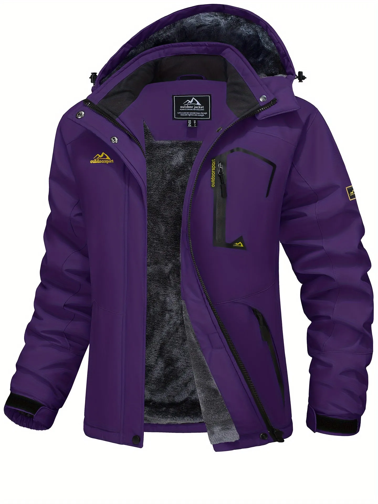 Womens Waterproof Thermal Fleece Winter Jacket for Outdoor Activities
