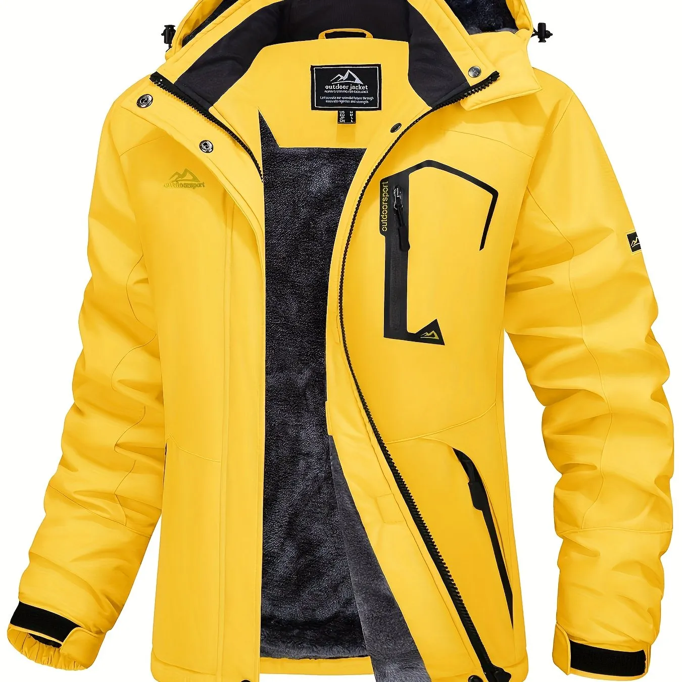 Womens Waterproof Thermal Fleece Winter Jacket for Outdoor Activities