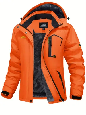 Womens Waterproof Thermal Fleece Winter Jacket for Outdoor Activities