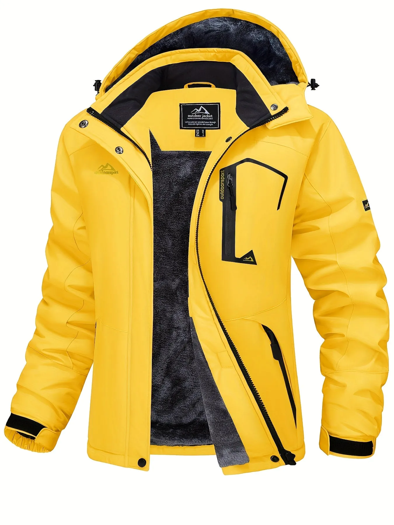 Womens Waterproof Thermal Fleece Winter Jacket for Outdoor Activities