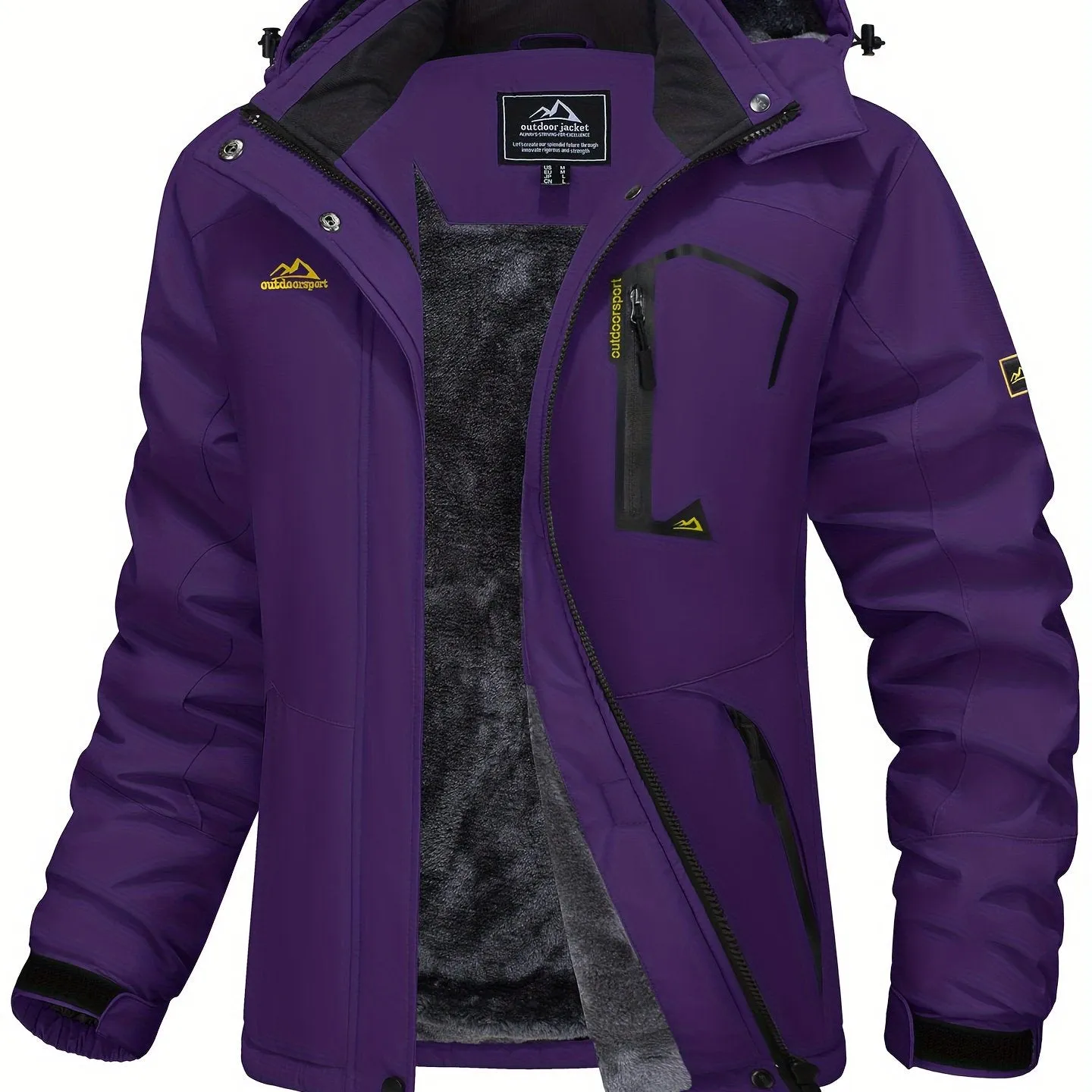 Womens Waterproof Thermal Fleece Winter Jacket for Outdoor Activities