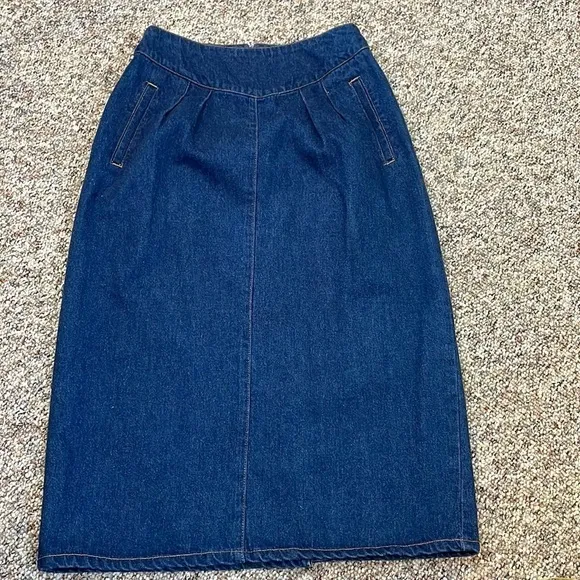 Women’s Western Hi-Waist Pleated Denim Jean Skirt Size 8