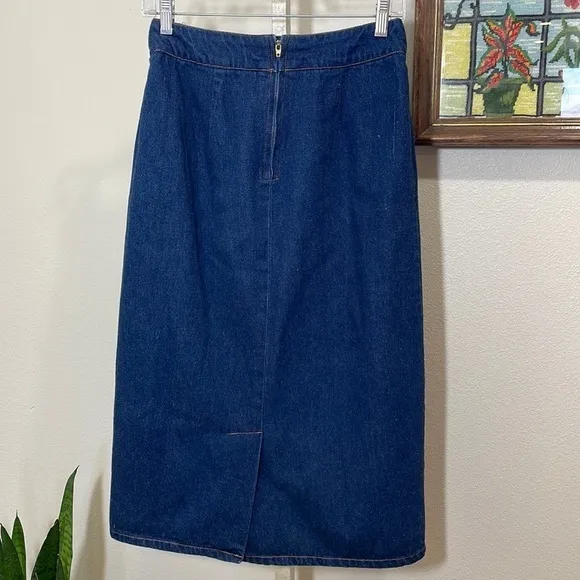 Women’s Western Hi-Waist Pleated Denim Jean Skirt Size 8