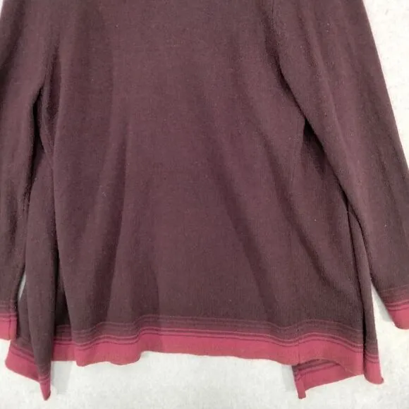 Woolrich Cardigan Sweater Wmns M Wool Blend Purple Ombre Open Front Waterfall