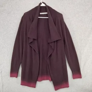 Woolrich Cardigan Sweater Wmns M Wool Blend Purple Ombre Open Front Waterfall