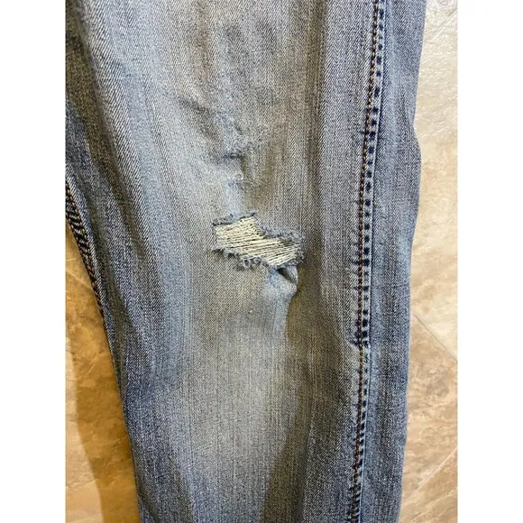 Wrangler Jeans Men's 35x32 Blue Slim Straight Retro Light Wash Low Rise