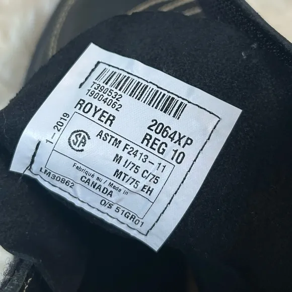 XPAN REALFLEX 8” work bolt black leather Canada made size 10 men’s