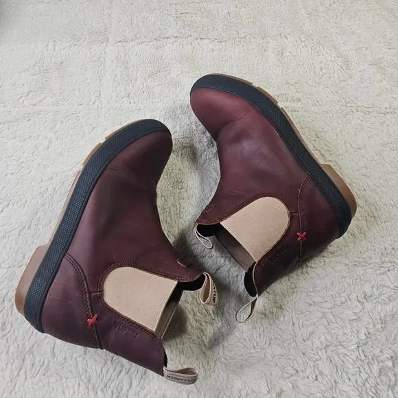 XTRATUF Ws US8 Legacy Leather Brown Chelsea Brush Boots. Work. RoundToe.…