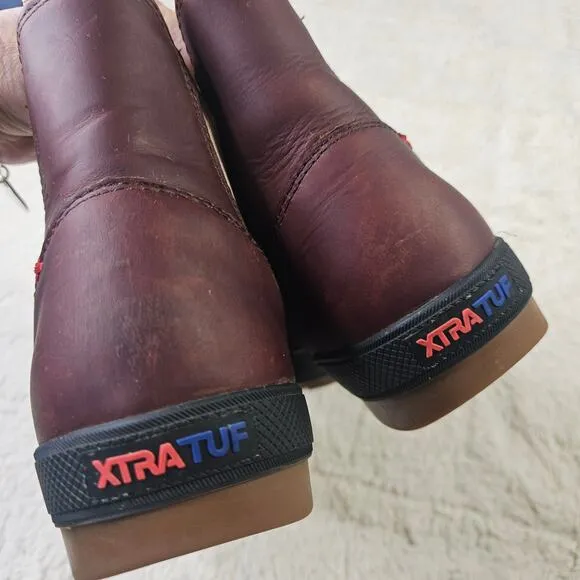 XTRATUF Ws US8 Legacy Leather Brown Chelsea Brush Boots. Work. RoundToe.…