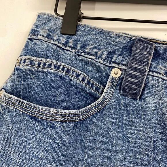 Y2K Guess vintage retro 90s vibe jean skirt button carpenter blue made in USA 29