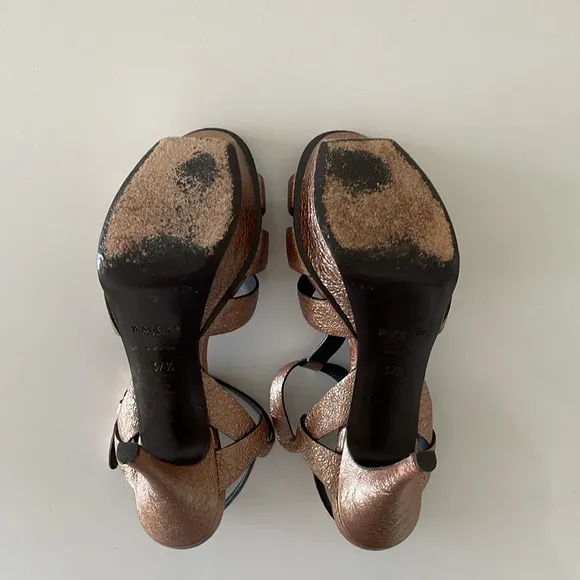 YSL Tribute Metallic Copper Platform Heel
