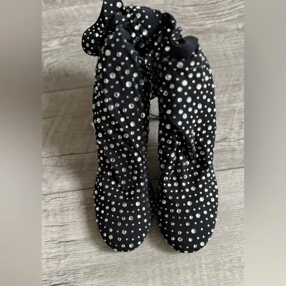Zara Black Rhinestone Knee-High Boots- Brand New- Size 40- (9)
