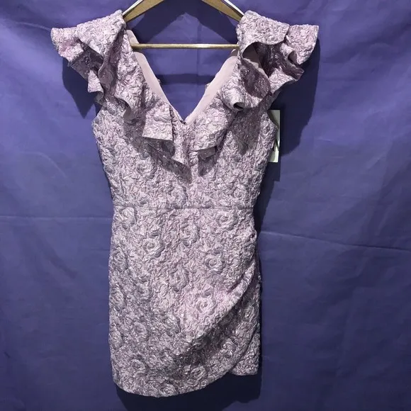 Zara Limited Edition Lilac Pink Ruffled Mini Dress Size M
