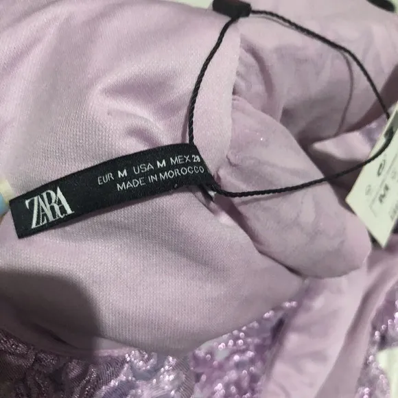 Zara Limited Edition Lilac Pink Ruffled Mini Dress Size M