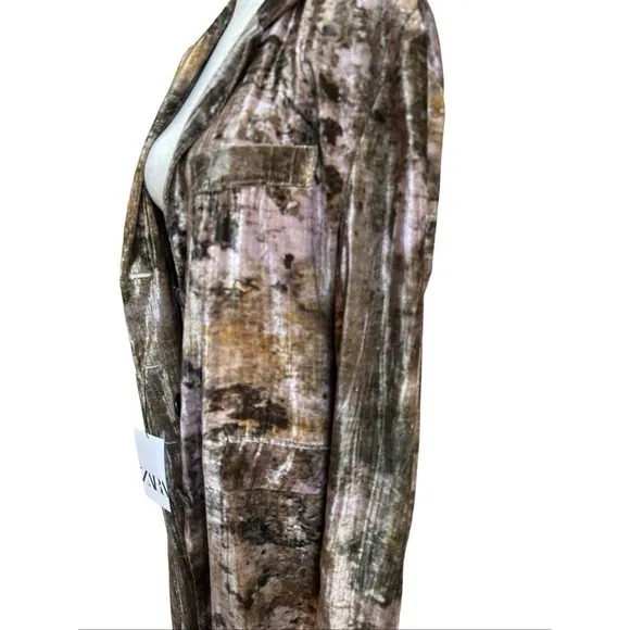 Zara Luxurious Tie Dye Velvet Coat, NWT, XS