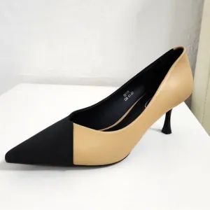 ZARA Pumps Kitten Heel NEW Two tone Tan Black Size EU 42 US 11