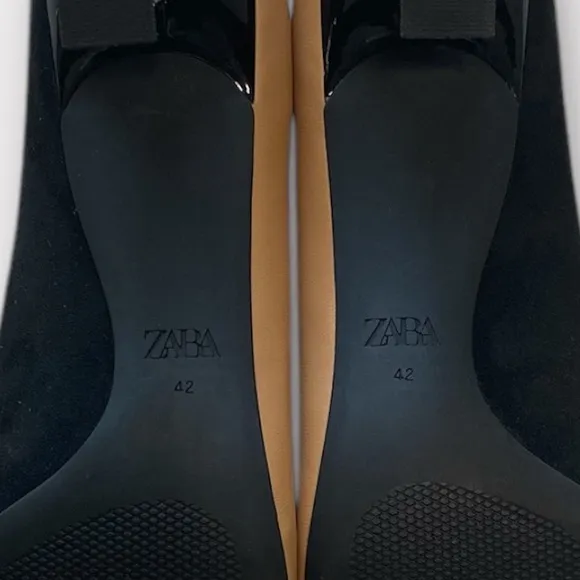 ZARA Pumps Kitten Heel NEW Two tone Tan Black Size EU 42 US 11