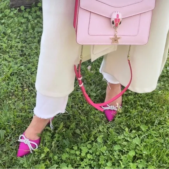 ZARA Rhinestone EMBELLISHED BOW FLAT MULES Sandals shoes