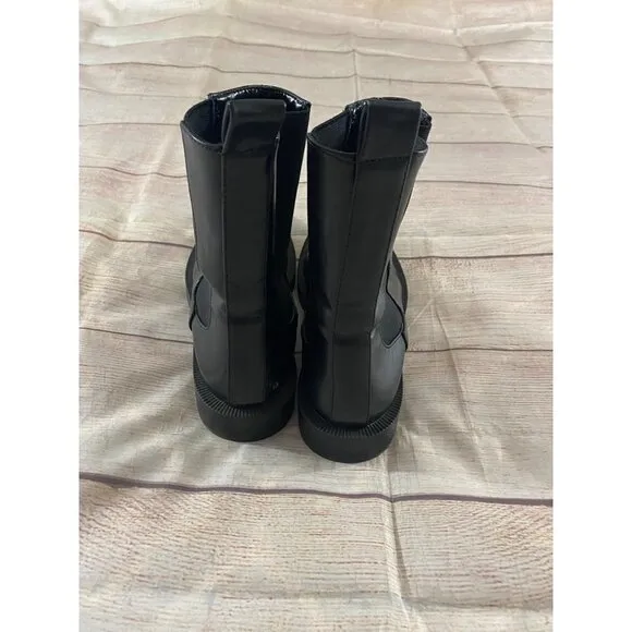 Zara Women's Black Flat Chelsea Classic Ankle Boots Pull On - 38 (US 7.5)