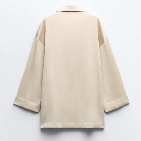 Zara Wrinkle Satin Effect Blazer Size L