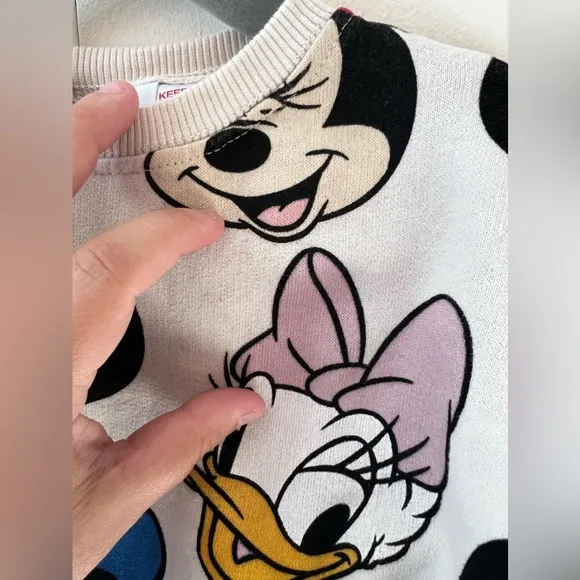 Zara x Disney Mickey Minnie Mouse Donald Daffy Duck Sweatshirt Size 6-9‎ Months